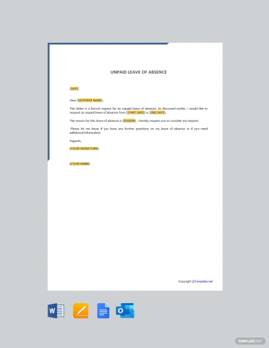 unpaid leave of absence letter template