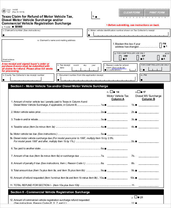 vehicle tax payment receipt