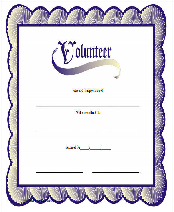 volunteer service award certificate1