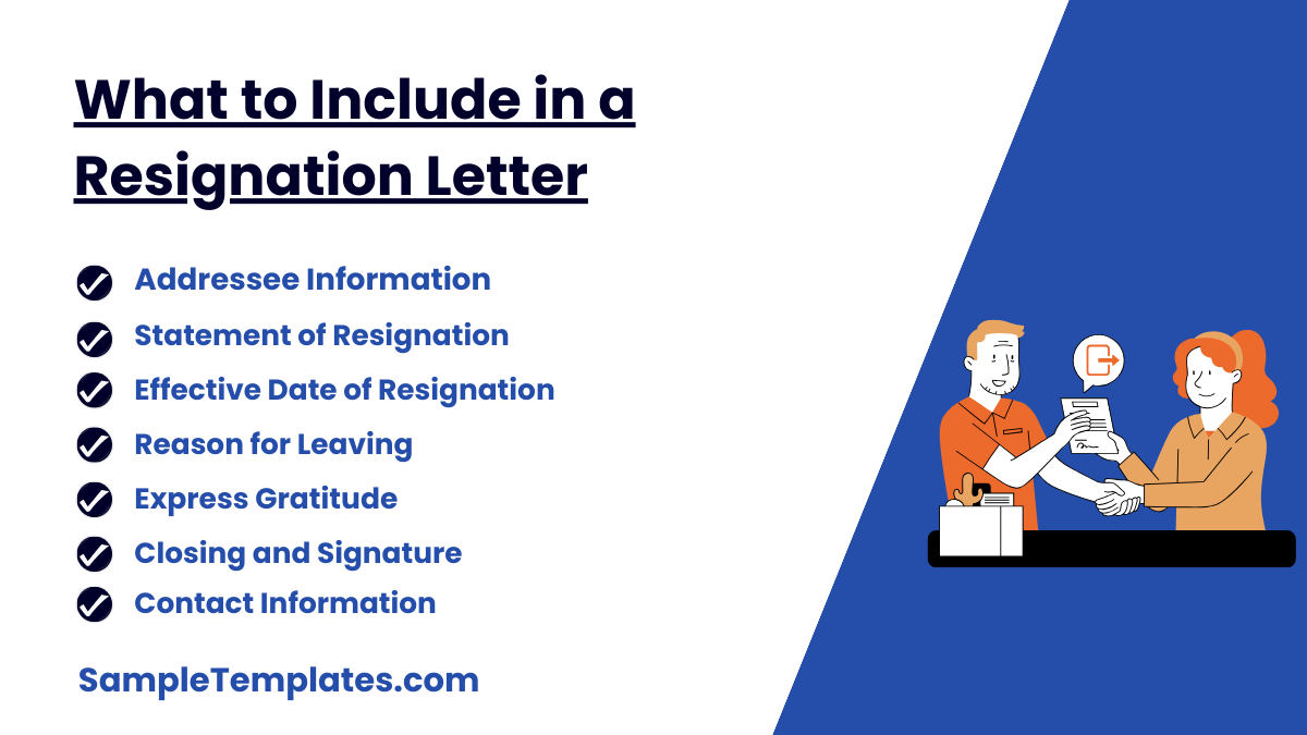 what to include in a resignation letter