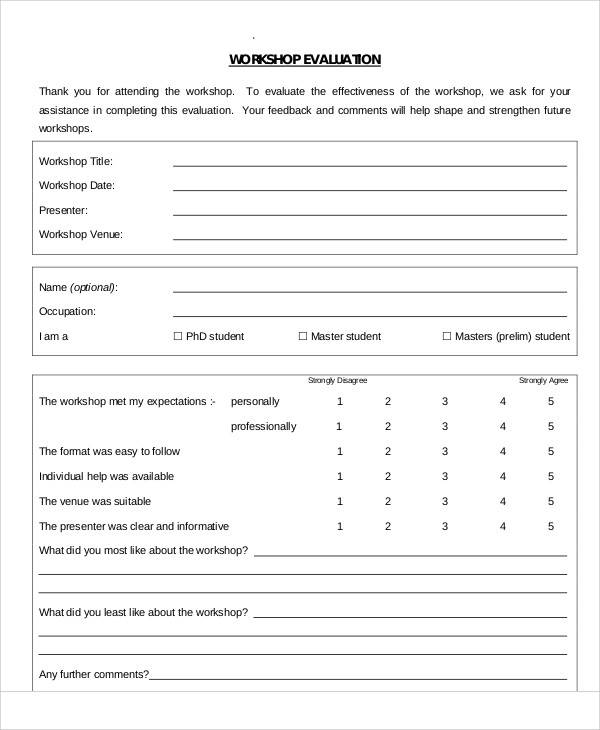 workshop evaluation form sample1