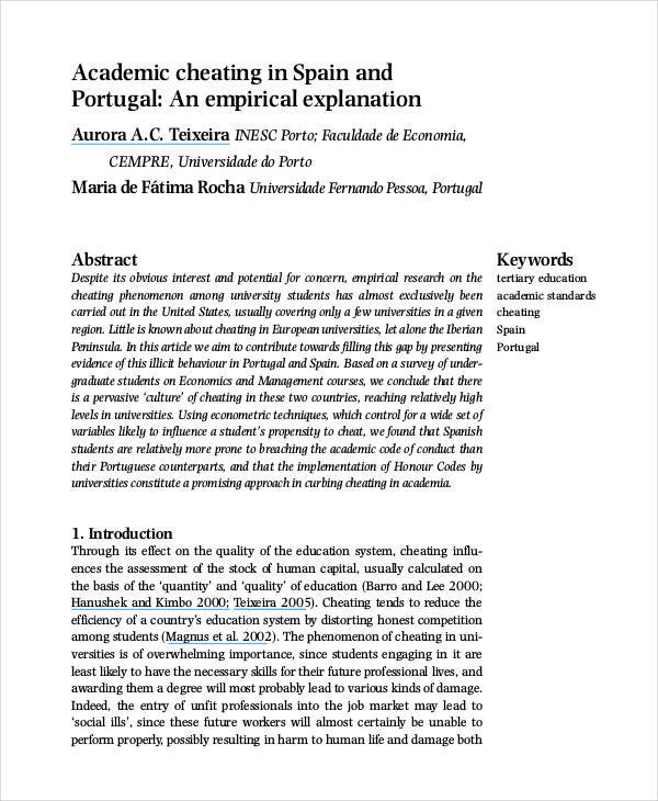 cheating in research paper