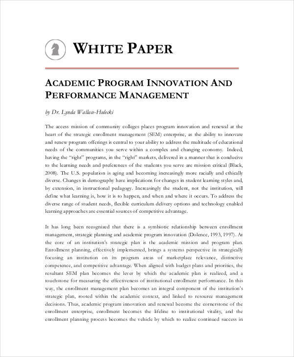 what is the white paper on education