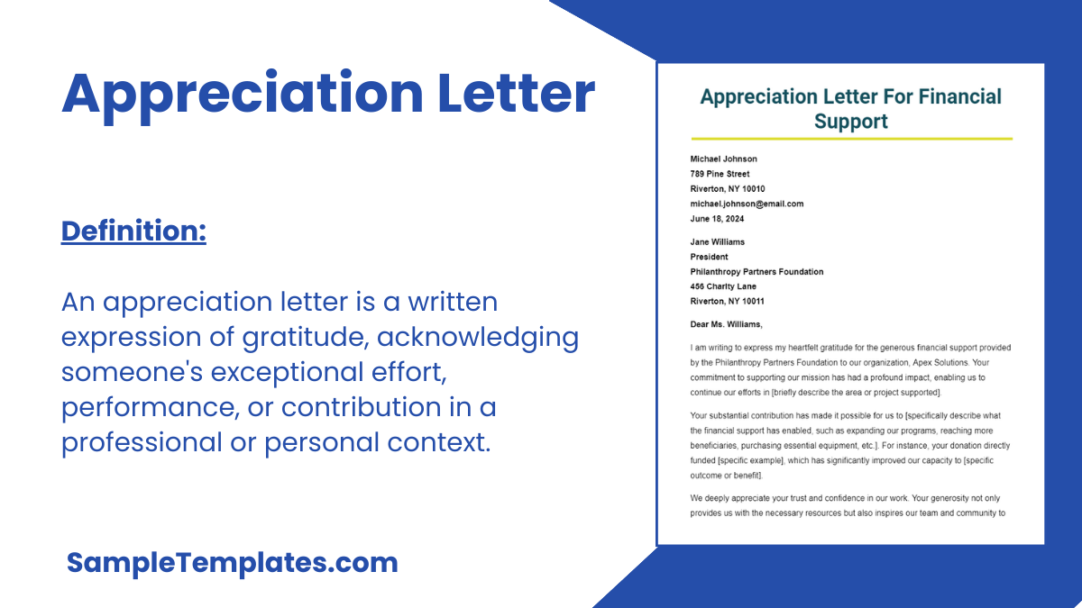 Appreciation Letter
