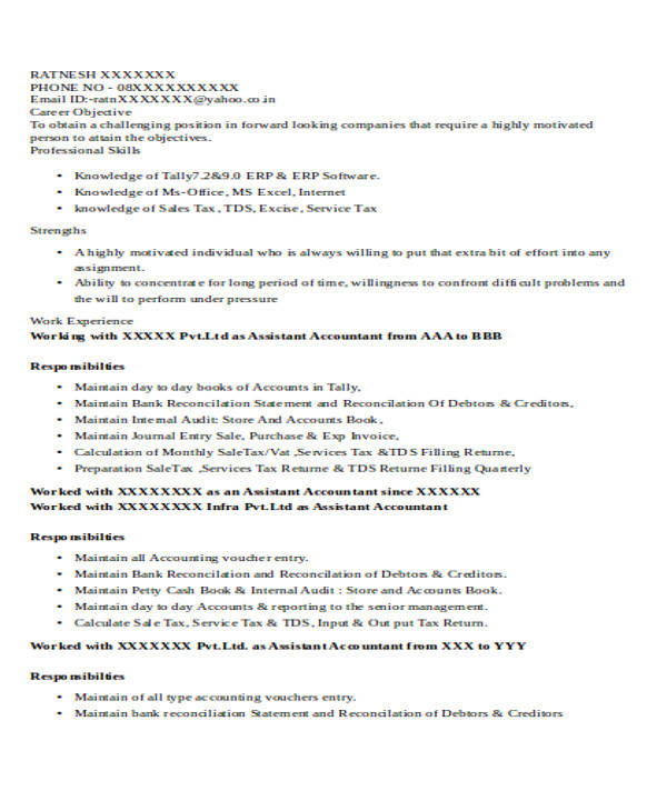 Free 36 Accountant Resume Samples In Ms Word Pages