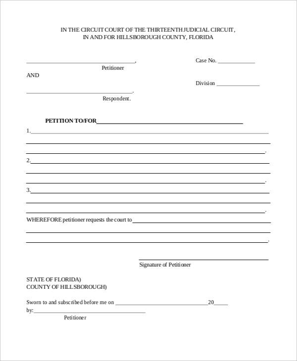 Blank Petition Template The Best Template Example