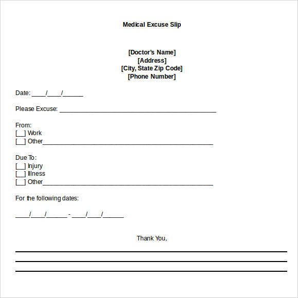 10  Doctor Note Templates Word Excel PDF Templates