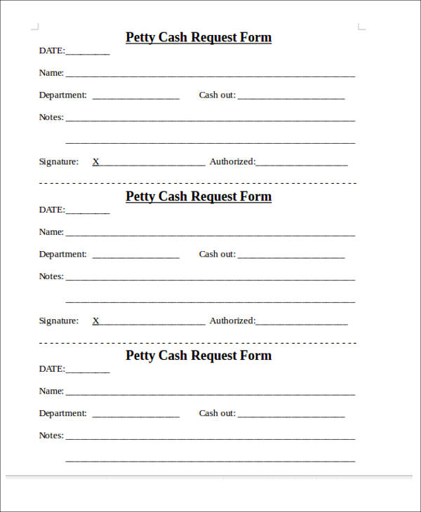 blank petty cash requisition form