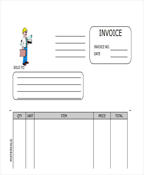 blank printable contractor invoice