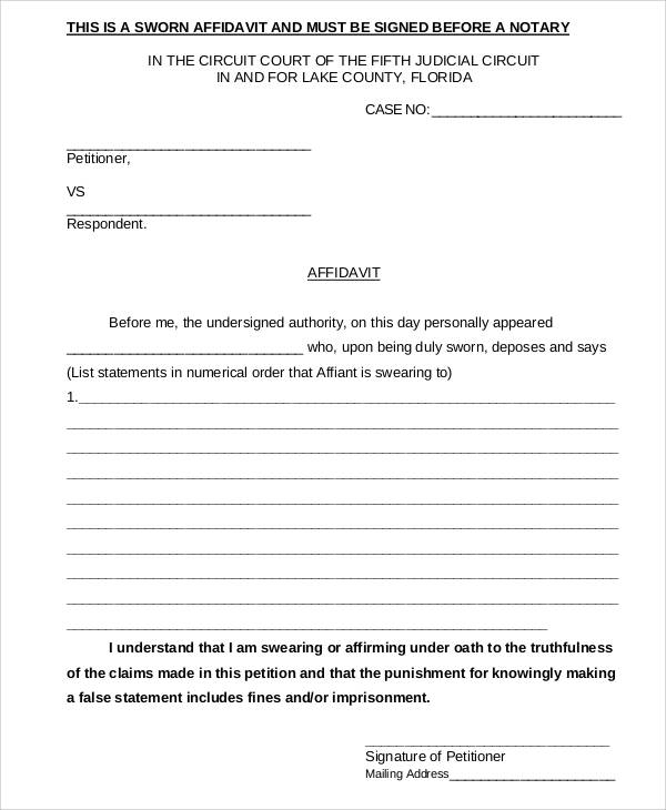 free-32-affidavit-forms-in-pdf