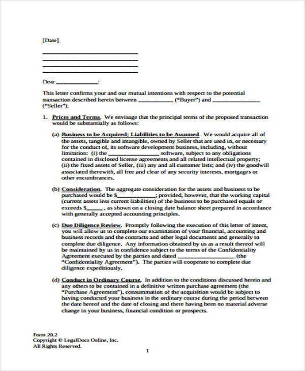 business acquisition proposal letter
