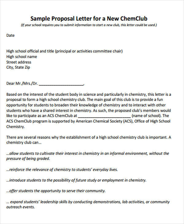 business introduction proposal letter