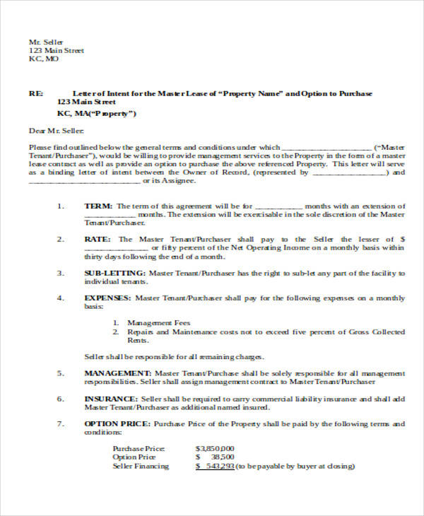 Business Lease Proposal Template