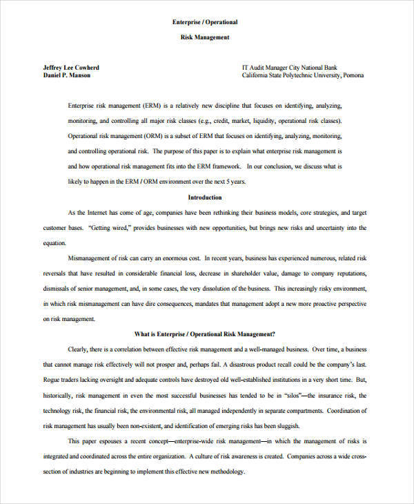 research paper example about business pdf