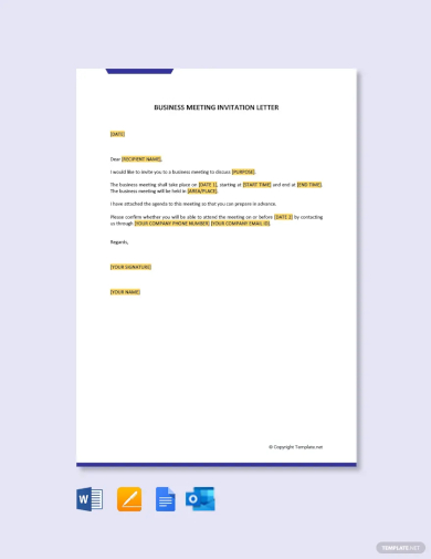 business meeting invitation letter template