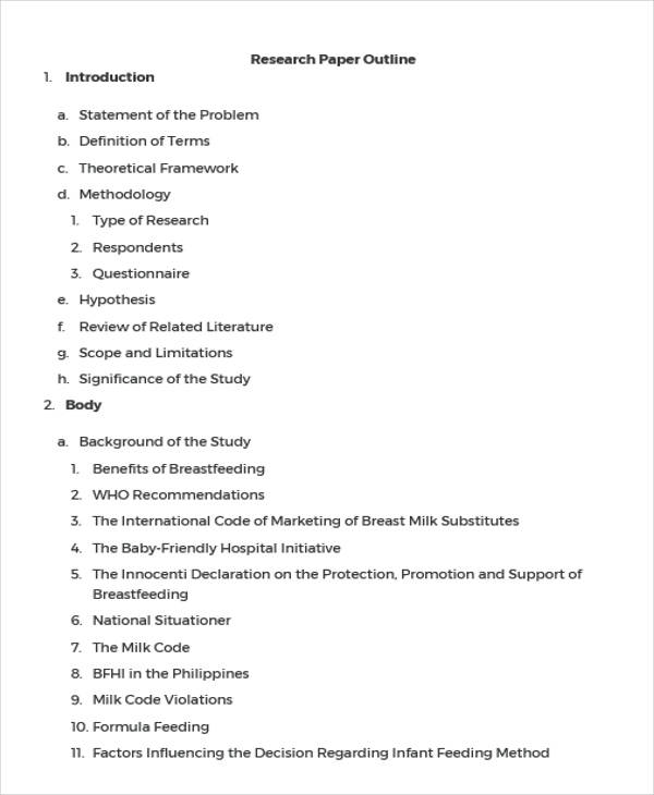 research framework outline