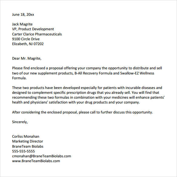 business sales proposal letter