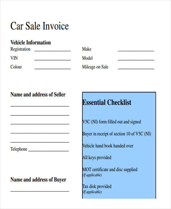 new car invoice