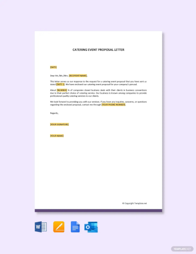 catering event proposal letter template
