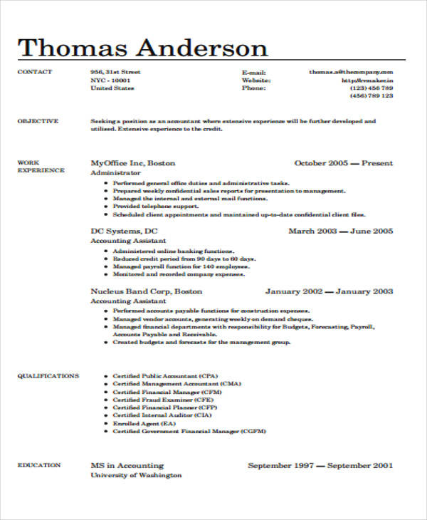 certified management accountant resume1