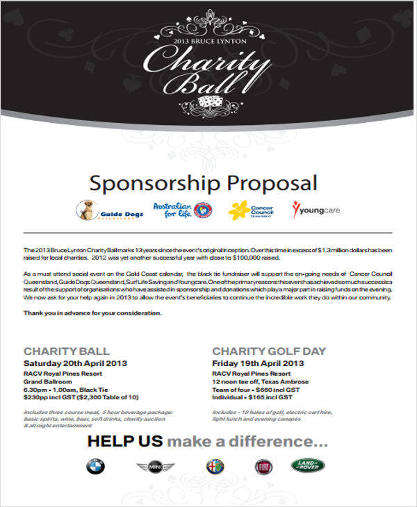 charity event sponsorship proposal