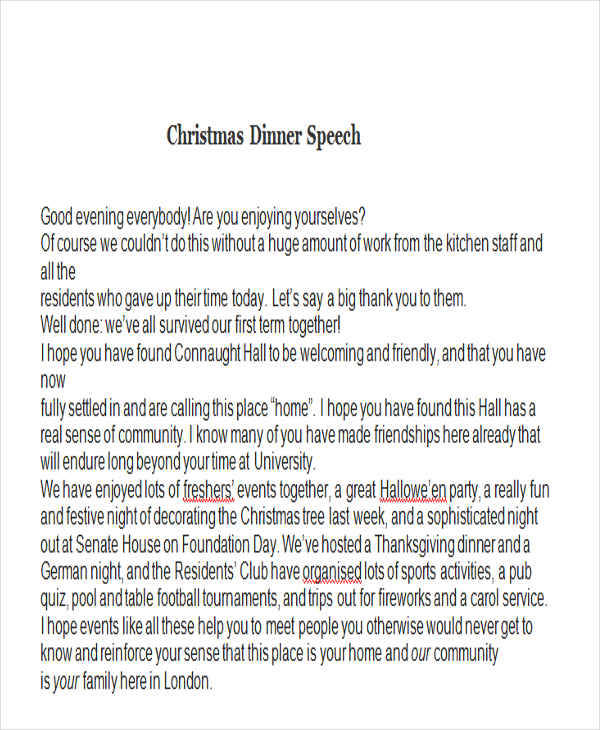 what is a good christmas speech