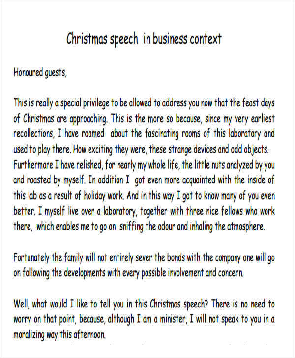 christmas party speech