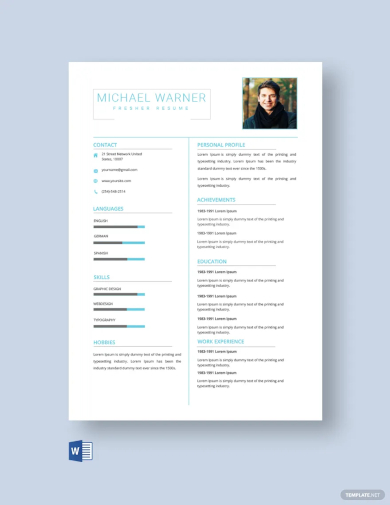 clean fresher resume template