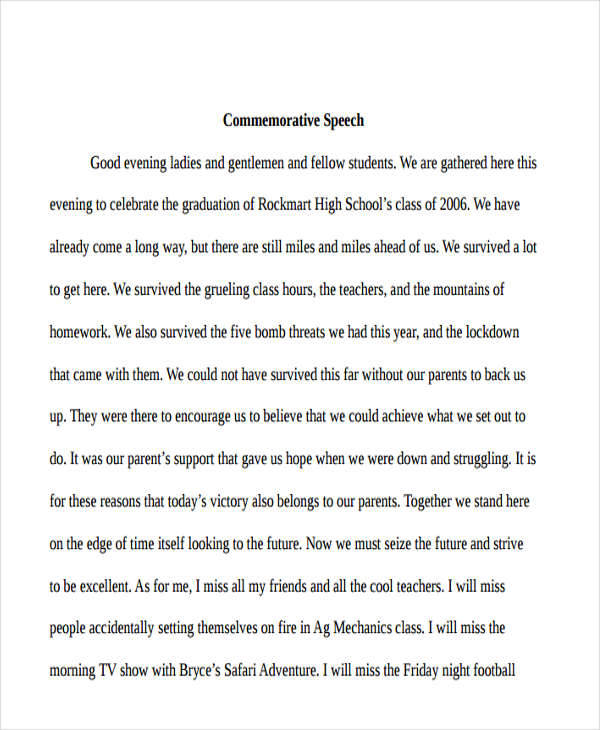 manuscript speech examples