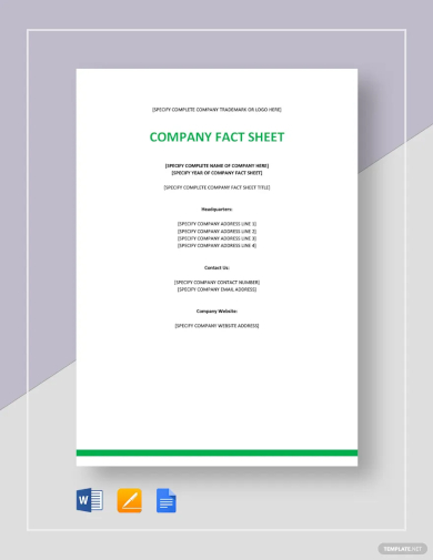 company fact sheet template