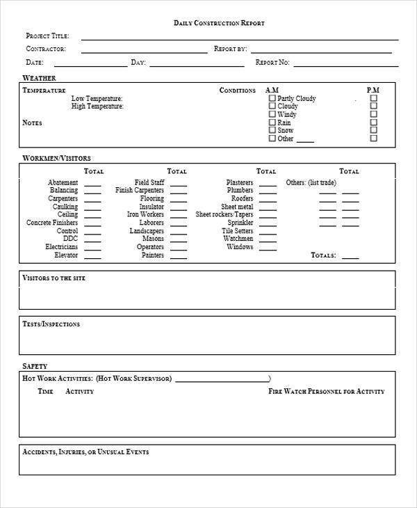 FREE 34+ Daily Log Templates in PDF MS Word