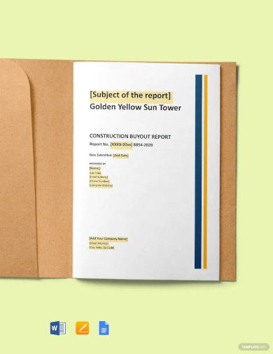 construction project buyout report template