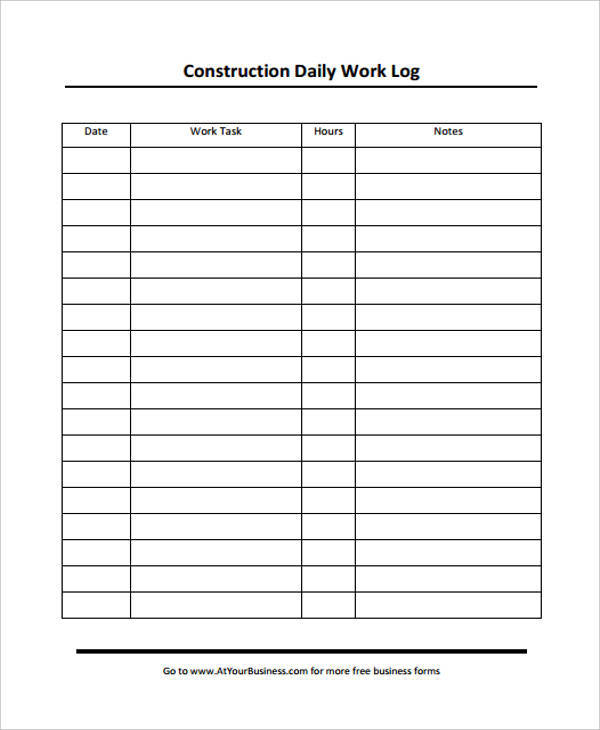 FREE 37+ Daily Log Templates in MS Word