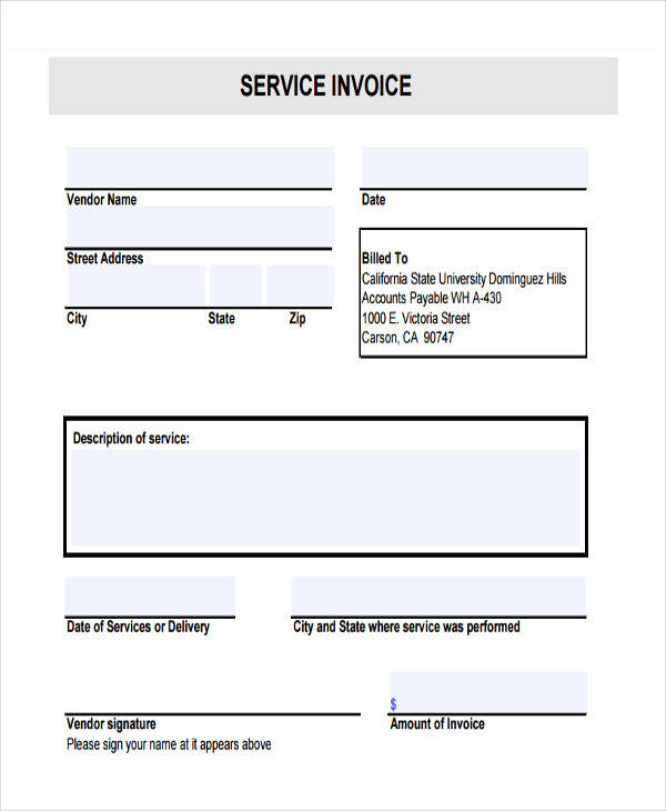 contractor service invoice