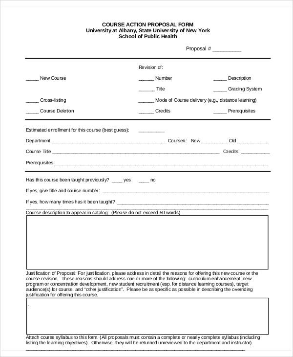 course action proposal form