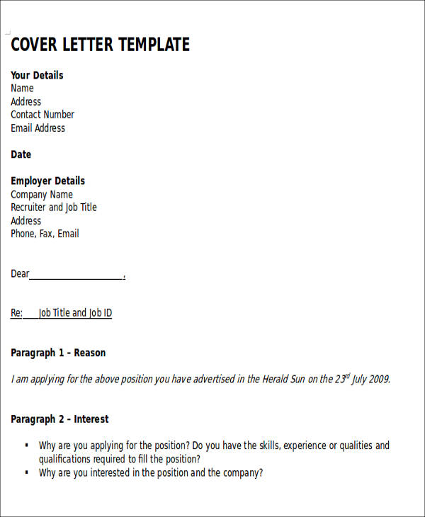 cover letter example 
