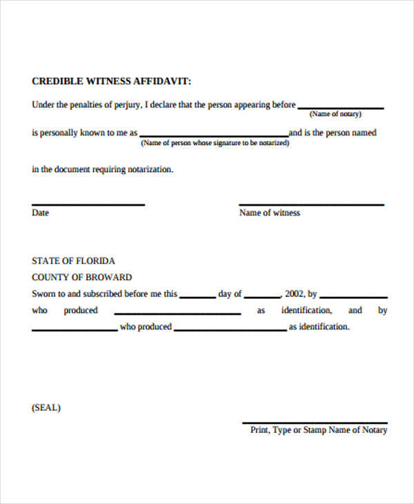 notarized affidavit for correction