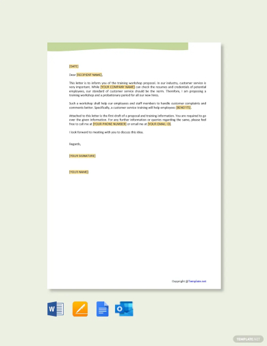 customer service training proposal letter template