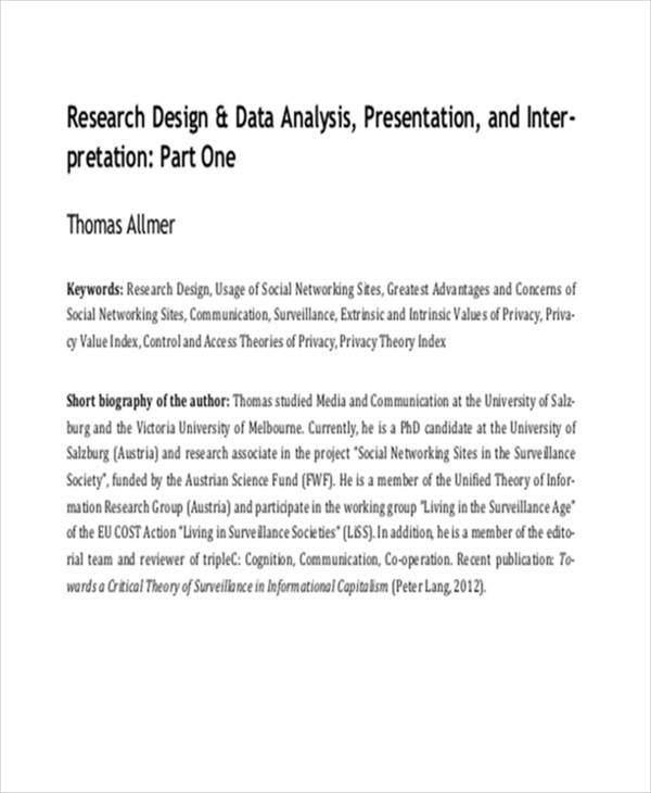 data analysis section of research paper example