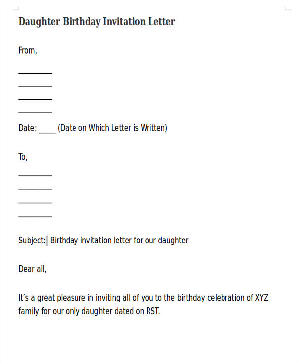 FREE 38+ Invitation Letter Templates in PDF | Google Docs ...