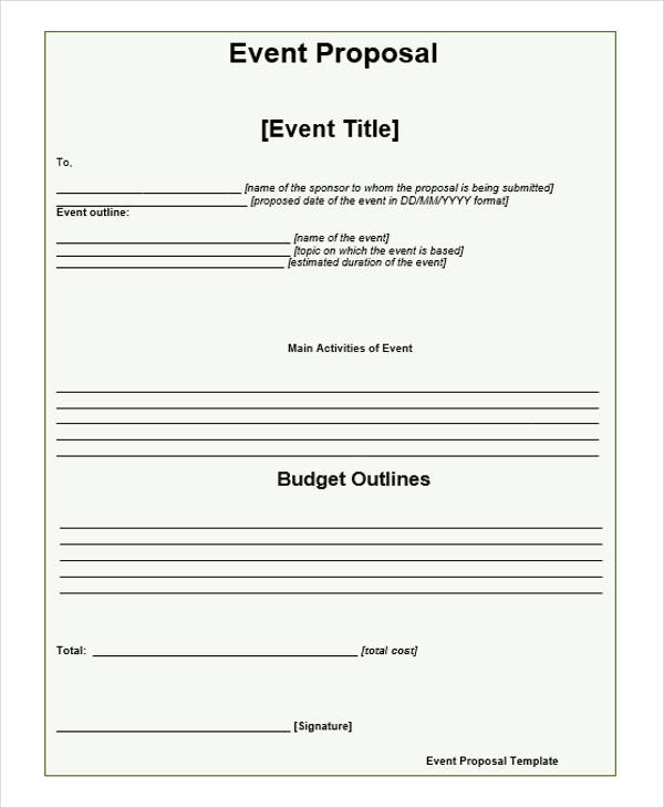total party planner proposal templates