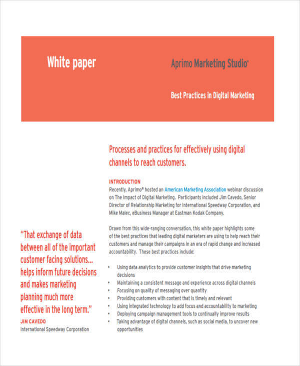 digital marketing white paper