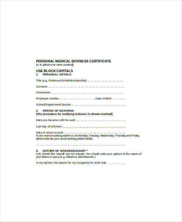 doctor certificate note