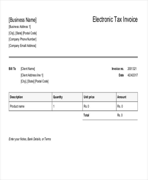 electronic tax invoice