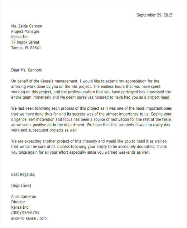 Thank You For A Job Well Done Letter To Employee from images.sampletemplates.com