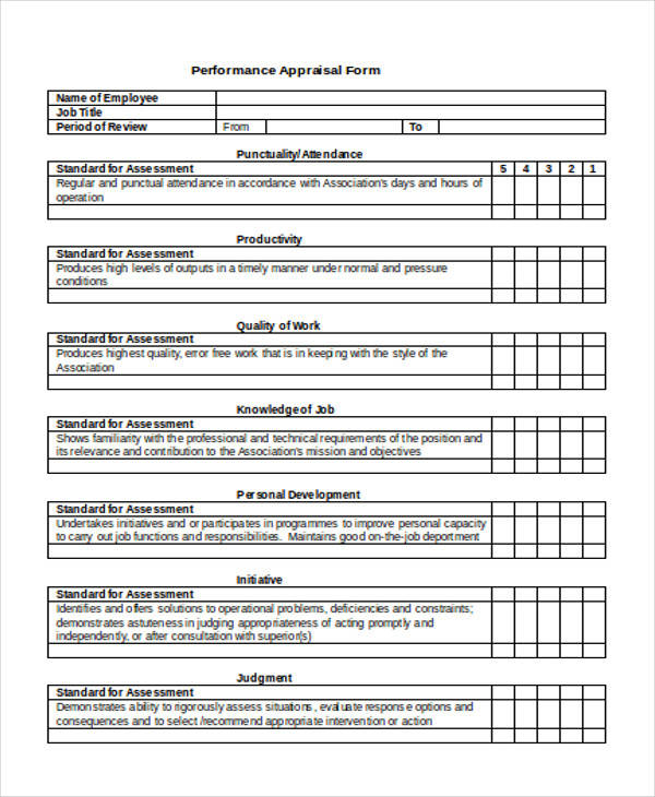 special assignment in appraisal form