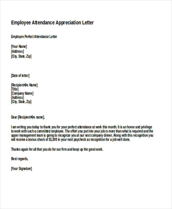 FREE 19+ Appreciation Letter Templates in MS Word PDF