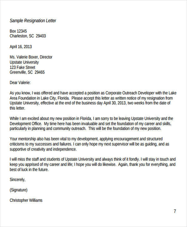Resignation Letter Thank You Collection Letter Template Collection