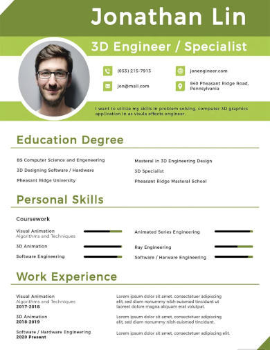 engineering student fresher resume template