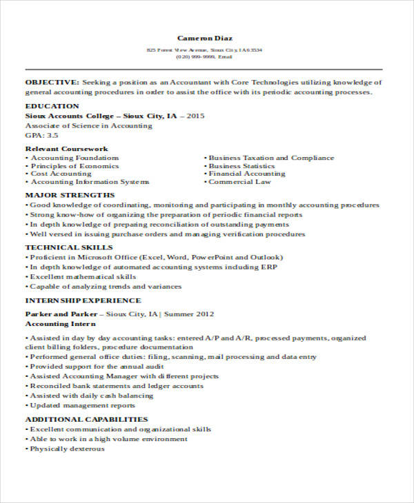 entry level staff accountant resume